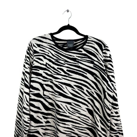Persona Marina Rinaldi Sweater Tricot Wool Blend Animal Print Women Size M - Picture 2 of 6